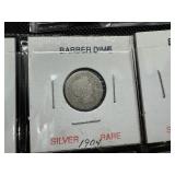 Ten Mixed Date Barber Dimes