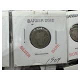 Ten Mixed Date Barber Dimes