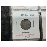 Ten Mixed Date Barber Dimes
