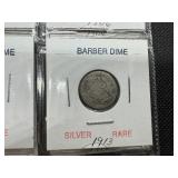 Ten Mixed Date Barber Dimes