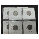 Ten Mixed Date Barber Dimes