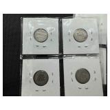 Ten Mixed Date Barber Dimes