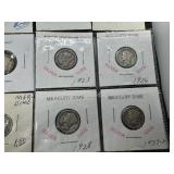 18 Different Year and Mint Mercury Dimes
