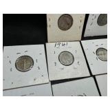 18 Different Year and Mint Mercury Dimes