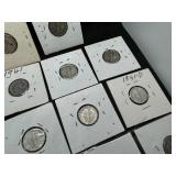 18 Different Year and Mint Mercury Dimes