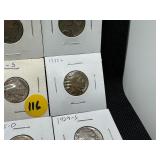 24 Buffalo Nickels - 15 Common Date - some are XF and 9 Better Date