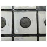 Complete Set of 11 Silver War Nickels