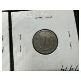 Three 3 Cent Nickels 1866, 1867, and 1870  Nice Quality Coins!