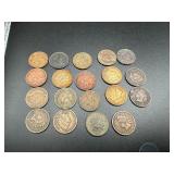 19 Mixed Date Indian Head Cents