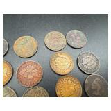 19 Mixed Date Indian Head Cents