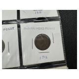 Eight Indian Head Cents; Better dates 1881, and 1886; 1899, 1900, 1902, 1905, and (2) 1907s