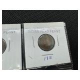 Eight Indian Head Cents; Better dates 1881, and 1886; 1899, 1900, 1902, 1905, and (2) 1907s