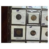 Sheets of 39 Early  Date Wheat Cents 1909 -1939; Many Better Date Coins