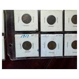 Sheets of 39 Early  Date Wheat Cents 1909 -1939; Many Better Date Coins