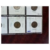 Sheets of 39 Early  Date Wheat Cents 1909 -1939; Many Better Date Coins