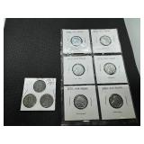 Nine 1943 Steel Cents:  6 Very High Grade 1943-Ps and a 3-coin 1943 PDS set.
