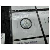 Nine 1943 Steel Cents:  6 Very High Grade 1943-Ps and a 3-coin 1943 PDS set.