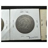 Three Seated Liberty Half Dollars: 1861; 1875, and 1877