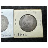 Three Seated Liberty Half Dollars: 1861; 1875, and 1877