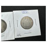 Four Seated Liberty Quarters: 1854, 1876, (2) 1876s, and 1877