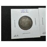 Four Seated Liberty Quarters: 1854, 1876, (2) 1876s, and 1877