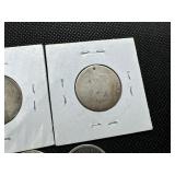 Four Seated Liberty Quarters: 1854, 1876, (2) 1876s, and 1877