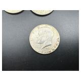 Five 40% Silver Kennedy Half Dollars: 1965, 1966, 1967, 1968, and 1969