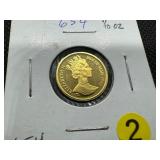 1990 BU Isle of Man Gold Crown (1/10 Ounce) of .9999 Gold