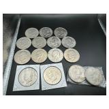 Fifteen Clad Eisenhower Dollars (Two are Bicentennials)