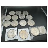 Fifteen Clad Eisenhower Dollars (Two are Bicentennials)