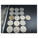 Sixteen Susan B. Anthony Dollar Coins