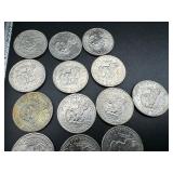 Sixteen Susan B. Anthony Dollar Coins