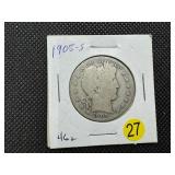 1905-S Barber Half Dollar