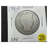 1906-D Barber Half Dollar
