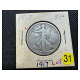 1917 Walking Liberty Silver Half Dollar - Marked VG When Purchased
