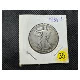 1934-S Walking Liberty Silver Half Dollar