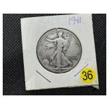 1941 Walking Liberty Silver Half Dollar