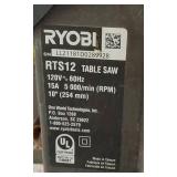 Ryobi 10" Corded Table Saw Model RTS12 (View Photos)