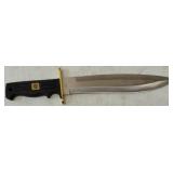 Quicksilver Bowie Knife with Black Rubber Handle & Cover - 15" Overall Length (View Photos)
