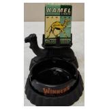 Vintage Camel Ashtray and Pack of Cigarettes Holder, Kamel Lights Menthe Cigarettes Box (Empty) & Winners Hotel Casino Ashtray ** View Photos
