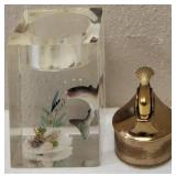Vintage Table Lighter & Holder with a Clear Finish / Fishing Theme (View Photos)