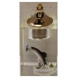Vintage Table Lighter & Holder with a Clear Finish / Fishing Theme (View Photos)