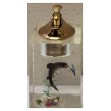 Vintage Table Lighter & Holder with a Clear Finish / Fishing Theme (View Photos)