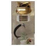 Vintage Table Lighter & Holder with a Clear Finish / Fishing Theme (View Photos)