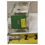 (1) Vintage Table Lighter - Set Inside a Base  (1) Clear Float Holder with a Golfer