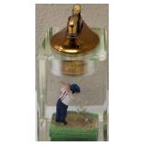 (1) Vintage Table Lighter - Set Inside a Base  (1) Clear Float Holder with a Golfer