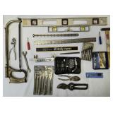Collection of Tools from SOMAX handsaw, Black & Decker Wood Boring Bit & more