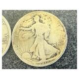 2 1917 Walking Liberty Half Dollars