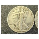 2 1943 Walking Liberty Half Dollars
