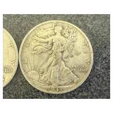 2 1943 Walking Liberty Half Dollars
